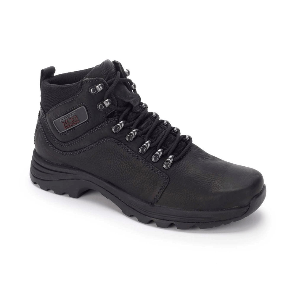 Rockport Boots For Mens Black - Cold Springs Waterproof Elkhart - VU1207568